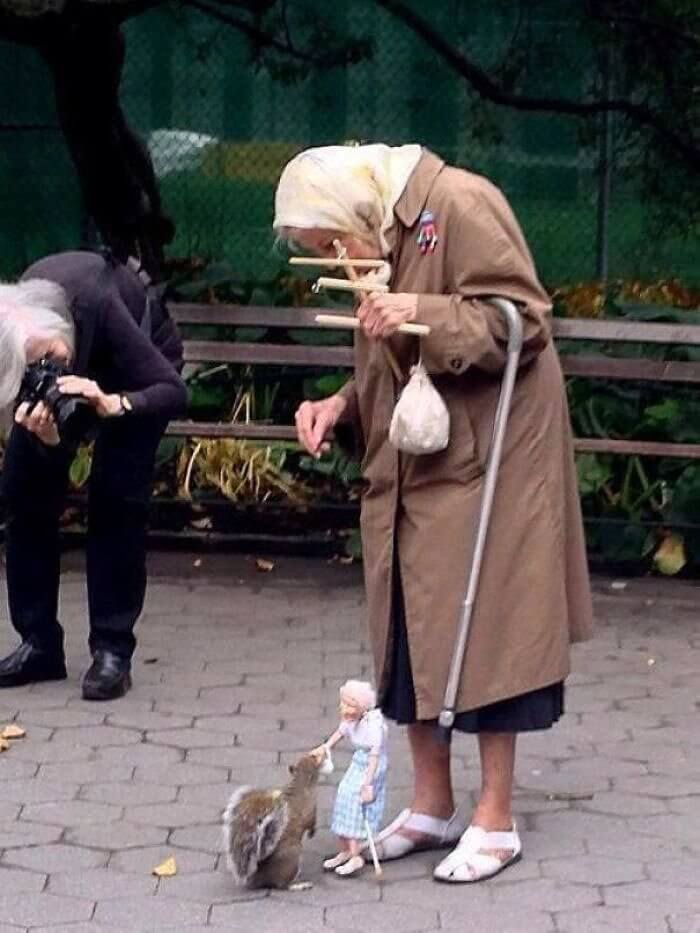 She's the Squirrel Whisperer