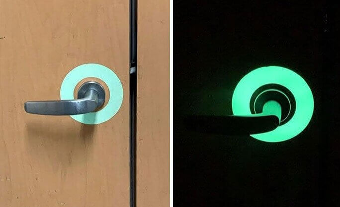Glowing Door Handle Stickers to Help You Find Your Way Around at Night