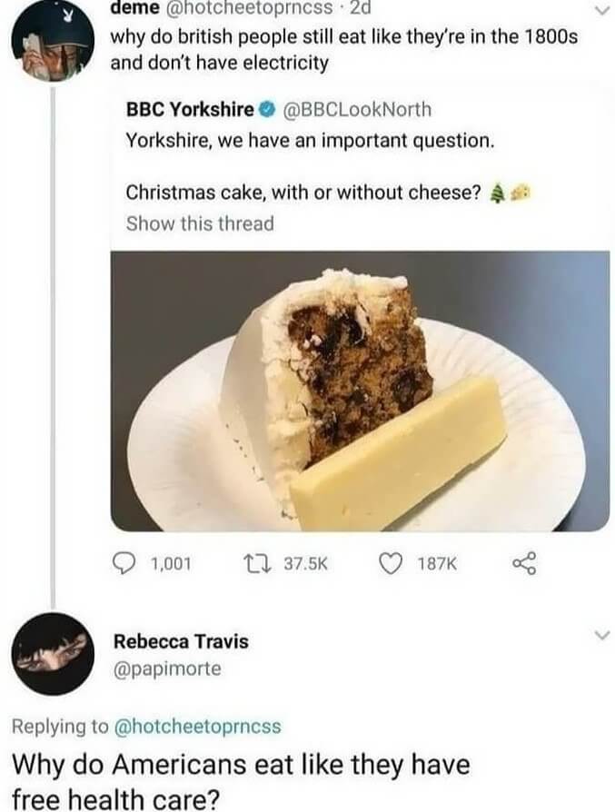 British Versus American Food (and Healthcare)