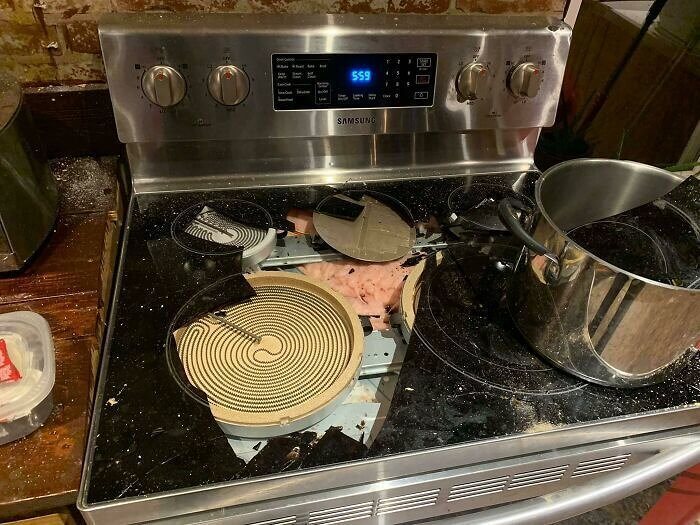 Their Cabinet Came Crashing Down the Day They Installed Their New Glass Stove