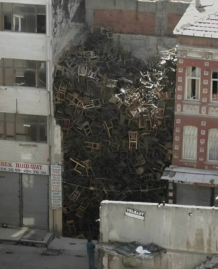 A Huge Game of Jenga - But With Chairs